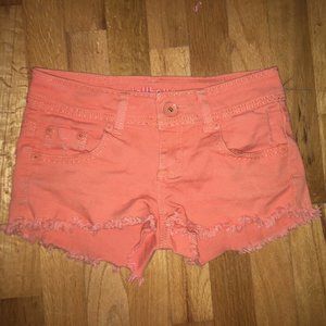 Orange Denim Shorts